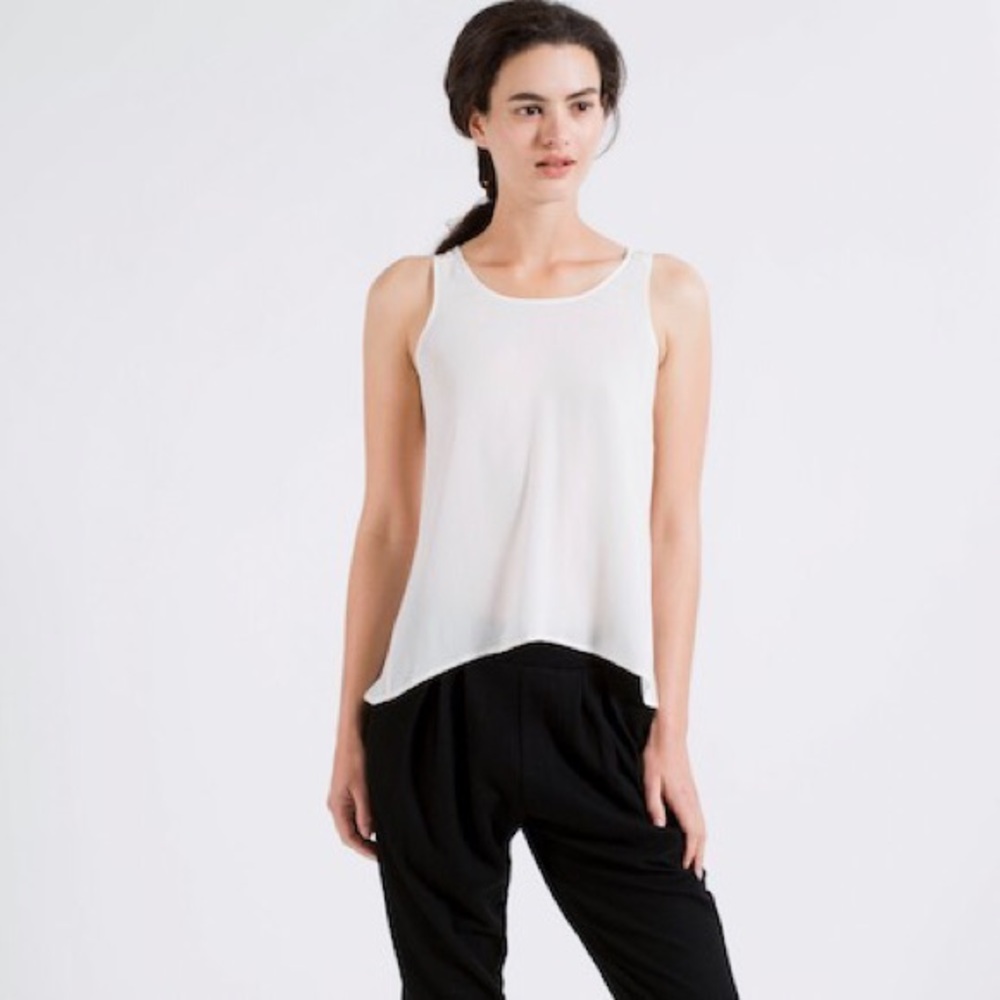 Everlane The Silk Tank in White
